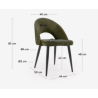 Set 4 Sedie in Velluto Verde con Schienale Ergonomico Gambe Nere VeryForma