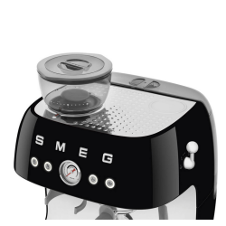 Smeg 50er Jahre Espresso-Kaffeemaschine mit Mahlwerk Schwarz Chrom