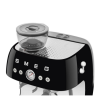 Smeg 50er Jahre Espresso-Kaffeemaschine mit Mahlwerk Schwarz Chrom