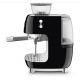 Máquina de café espresso Smeg 50's con molinillo negro cromado