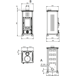 La Nordica Emiliana Stahl 6,5kW Kaminofen anthrazit schwarz