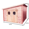 Wooden Log Garden Shed 28mm Danube Habrita 10m2