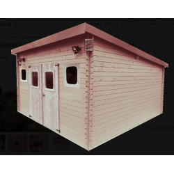 Holzblockhaus 28mm Danube Habrita 17m2