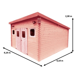 Abri de jardin en Bois madriers 28mm Danube Habrita 17m2