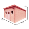 Abri de jardin en Bois madriers 28mm Danube Habrita 17m2