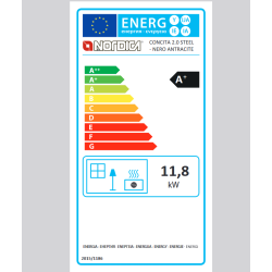 Poêle à bois récupérateur de chaleur La Nordica Concita 2.0 Steel 13kW Anthracite