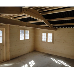 Abri de jardin en Bois madriers 42mm Nancy Habrita 20m2