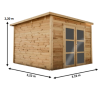 Poolhouse Log Shelter 28mm Bahia Habrita 10m2