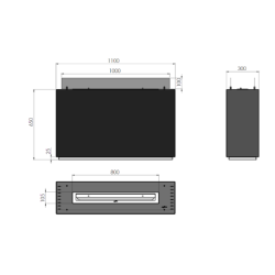 Infire Incoza 3 Bioethanolkocher mit 3 verglasten Seiten 3 kW Schwarz