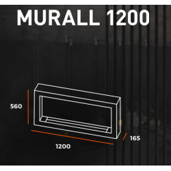 Infire Murall 1200 Lareira a Bioetanol com Vidro 3 kW Branco