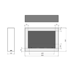 Infire Murall 800 Caminetto a bioetanolo con vetro 2 kW Bianco