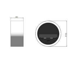Infire Incyrcle camino a bioetanolo con vetro 2 kW Nero