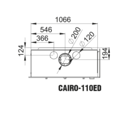 Bronpi Cairo 110-D 2-Janela Wood Insert Visão do lado direito 15kW
