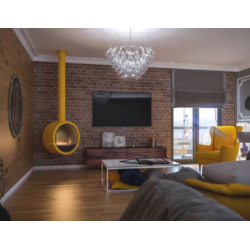 Infire Incyrcle Caminetto a Bioetanolo Sospeso 2 kW Nero con Vetro
