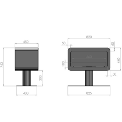 Chimenea de Bioetanol Infire Inecco con Soporte 2 kW Negro