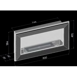 Cheminée au bioéthanol SIMPLEfire Frame 900 blanc avec 1 vitre