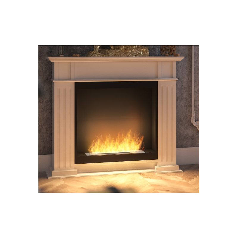 Cheminée au bioéthanol Infire  Inportal1 blanc avec 1 vitre
