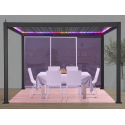Pérgola Bioclimática Eléctrica Tiras LED de Aluminio 12m2