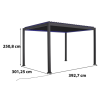 Electric Bioclimatic Pergola Aluminium LED Strips 12m2