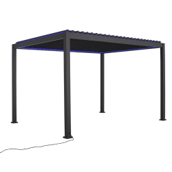 Pergola Bioclimatique électrique aluminium rubans LED 12m2