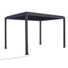 Pergola Bioclimatique électrique aluminium rubans LED 12m2