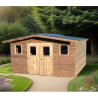 Abri de jardin Habrita Thermabri en bois massif 15,14 m2 avec toit en acier