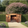 Abri de jardin Habrita Thermabri en bois massif 15,14 m2 avec toit en acier