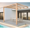 Pérgola adosada en madera en bruto Burgos 3x3m 9m2