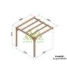 Pergola addossata in legno grezzo Burgos 3x3m 9m2