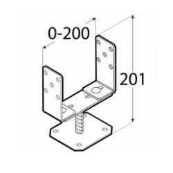 Anlehnpergola aus rohem Holz Burgos 3x3m 9m2