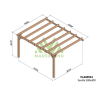 Anlehnpergola aus rohem Holz Sevilla 5x4m 20m2
