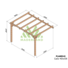 Pérgola adosada en madera en bruto Cádiz 4x3m 12m2