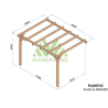 Lean-to pergola in raw wood Andorra 4x3m 12m2