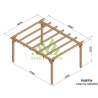 Pergolato autoportante in legno massello Valencia 500x400m 20m2