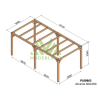 Freestanding pergola in raw wood Alicante 600x300cm 18m2