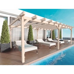 Pérgola exenta de madera Marsella 600x400cm 24m2