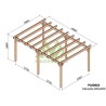 Freistehende Pergola aus Holz Marsella 600x400cm 24m2