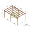 Pergola autoportée en bois Marsella 600x400cm 24m2