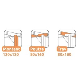 Pergola autoportée en bois Marsella 600x400cm 24m2