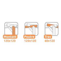 Pergolado independente em madeira bruta Alicante 600x300cm 18m2