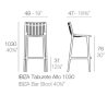 Lot de 4 Tabourets de Bar Ibiza Ecru Vondom