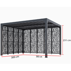 Pérgola Bioclimática Orientable Blades 11 m2 y Brise-Vue 2 Faces