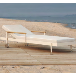 Chaise Loungue Sun Lounger Hamptons aluminium écru Vondom