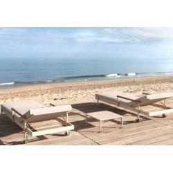 Esemble de 2 Chaises Loungues Sun Lounger Hamptons avec Table basse Vondom