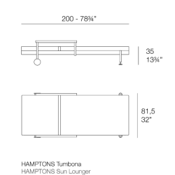 Conjunto de 2 Loungues Sun Lounger Hamptons Chairs com MesinhaVondom