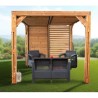 Habrita wooden pergola with removable roof and side 313x234xH217 Veneto
