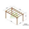 Freistehende Pergola aus Massivholz Valencia 500x300cm 15m2