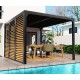 Pérgola bioclimática Habrita aluminio 10,80 m2 ventosas imitación madera lateral 3.6m