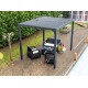 Habrita aluminium antraciet bioklimatische pergola 7,20m2 met lamellen