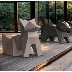 Projeto da estátua Fox Kitsune Origami Vondom